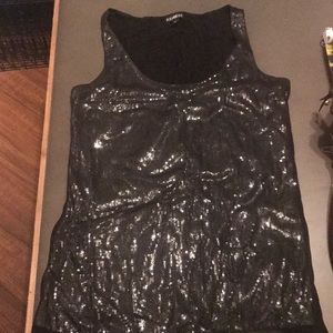 Black Sequins Tank Top